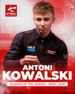 Antoni Kowalski Joueur du mois d'avril 2026 snooker