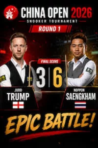 Judd Trump battu par Noppon Saengkham au China Open 2026 snooker