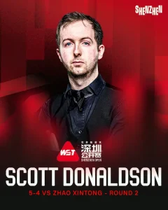 Scott Donaldson bat Zhao Xintong au Shenzhen Open 2026 snooker