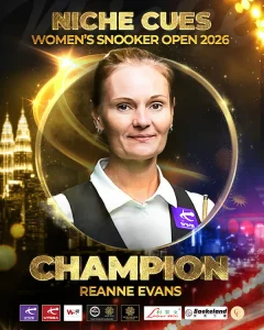 Reanne Evans remporte le Niche Cues Open 2026