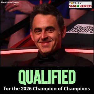 Ronnie O'Sullivan qualifié pour le Champion of Champions 2026 snooker